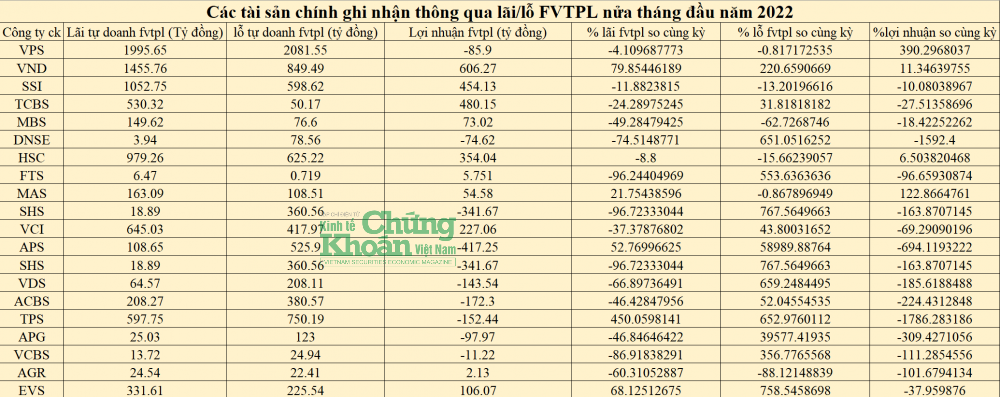 Nhìn lại bức tranh tự doanh của các công ty chứng khoán 6 tháng đầu năm