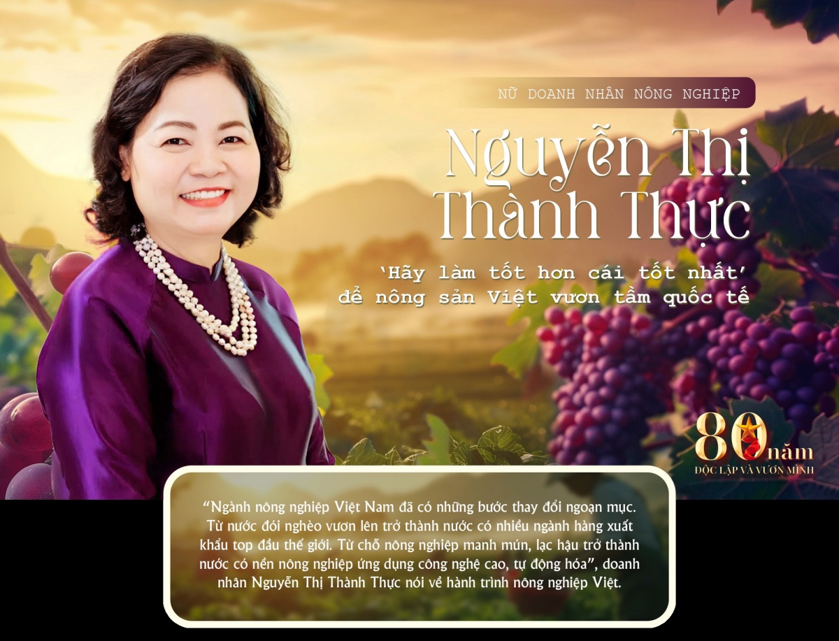 Nữ doanh nhân nông nghiệp Nguyễn Thị Thành Thực: ‘Hãy làm tốt hơn cái tốt nhất’ để nông sản Việt vươn tầm quốc tế