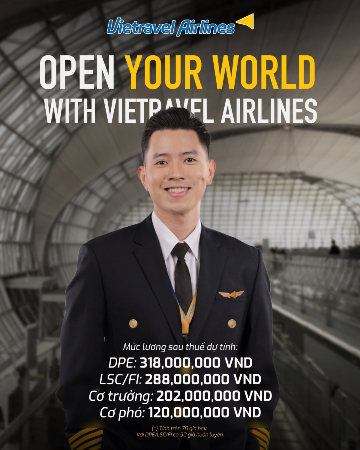 Vietravel Airlines của Chủ tịch Đỗ Vinh Quang đăng tuyển vị trí lương hơn 300 triệu đồng/tháng, kèm ưu đãi mua nhà và vay vốn độc quyền từ SHB