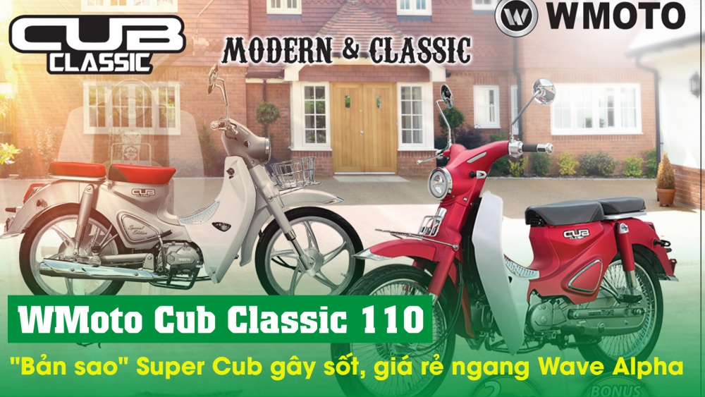 WMoto Cub Classic 110: "Bản sao" của Honda Super Cub gây sốt với giá rẻ ngang Wave Alpha