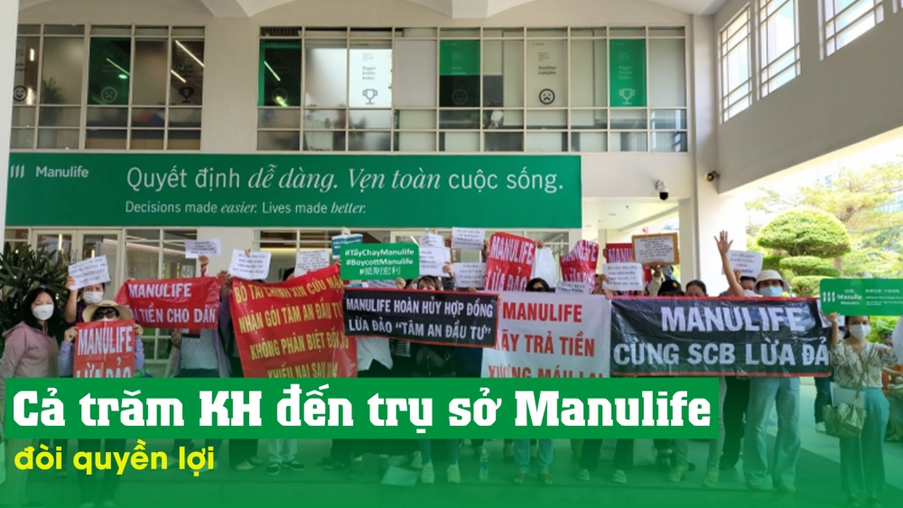 Hàng trăm khách hàng tới trụ sở Manulife đòi quyền lợi, giải quyết đơn khiếu nại gói "Tâm an đầu tư"